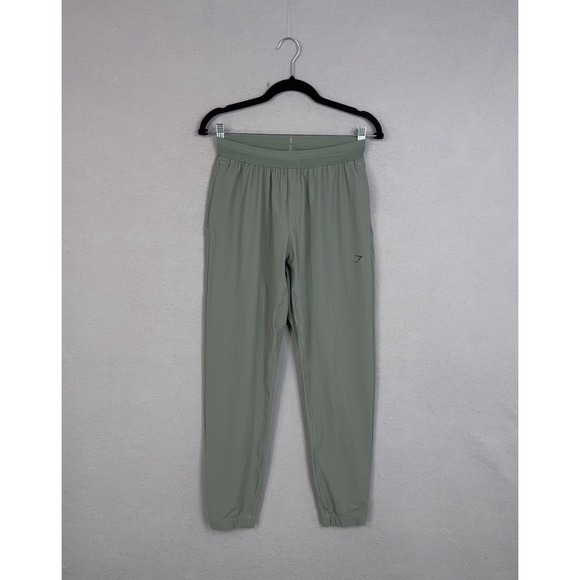Gymshark Pants - Gymshark Joggers Womens Medium Green Lightweight Stretch Windbreak Cuffed Pants